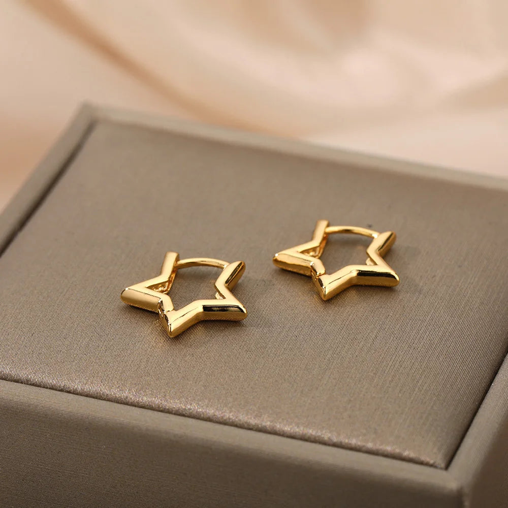 Star Pendientes para mujer acero inoxidable
