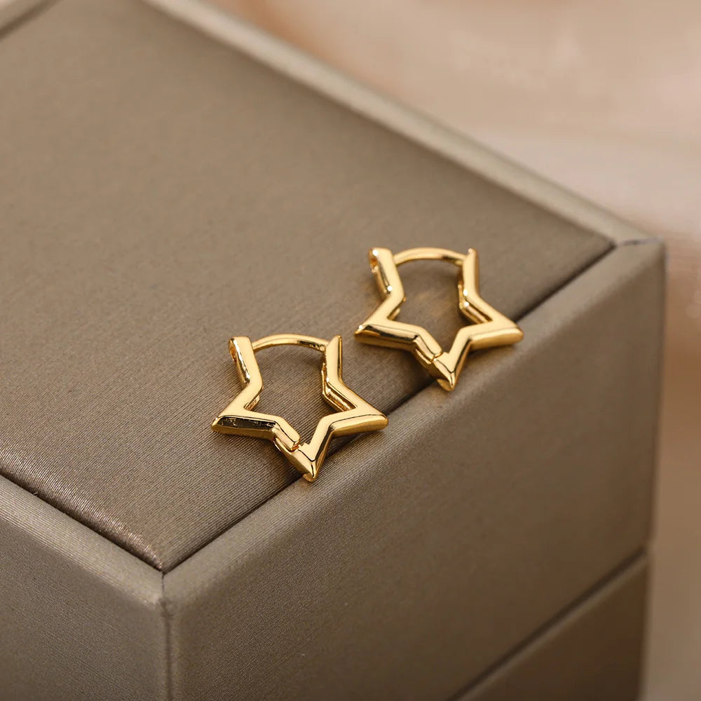 Star Pendientes para mujer acero inoxidable