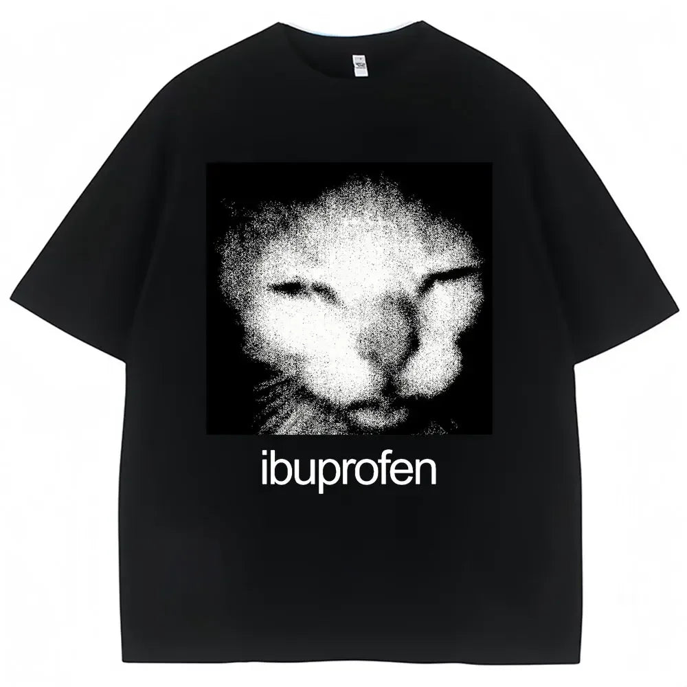 Camiseta Vintage divertida con estampado de gato de ibuprofeno para