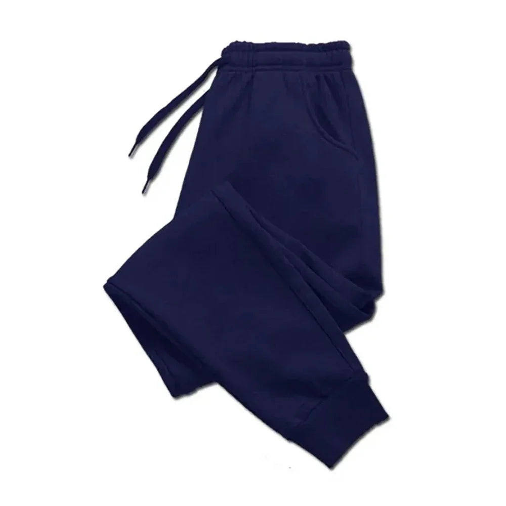 Pantalones informales para hombre pantalones de chándal de lana para