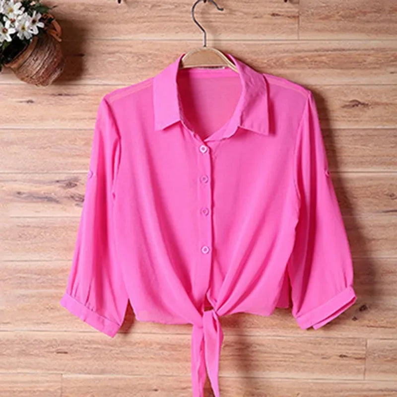 camisa manga larga para mujer
