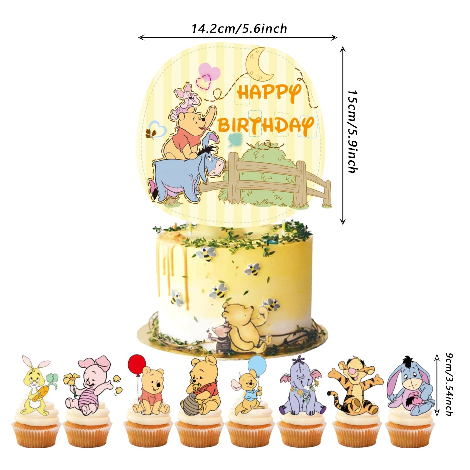 decoration cake Toppers de niño Happy Birthday de Winnie the Pooh .