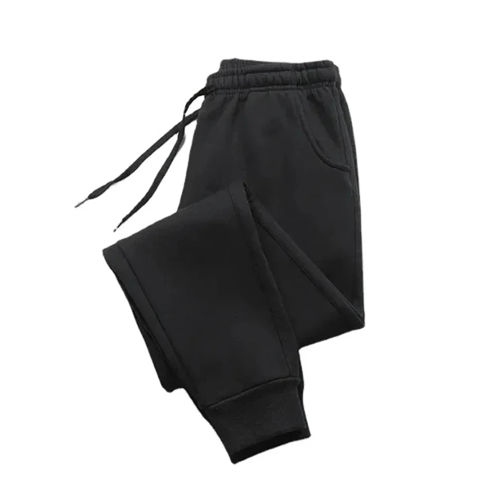 Pantalones informales para hombre pantalones de chándal de lana para