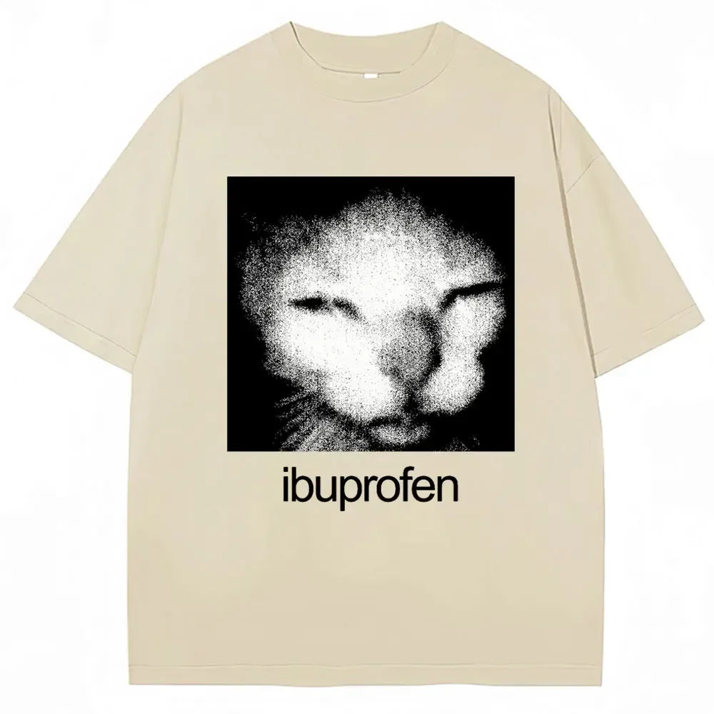 Camiseta Vintage divertida con estampado de gato de ibuprofeno para