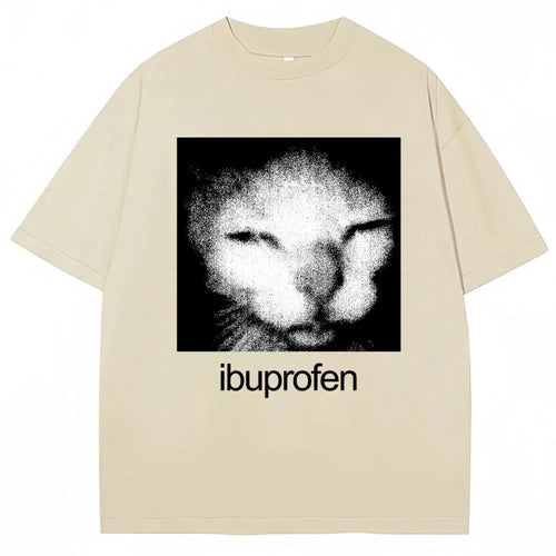 Camiseta Vintage divertida con estampado de gato de ibuprofeno para