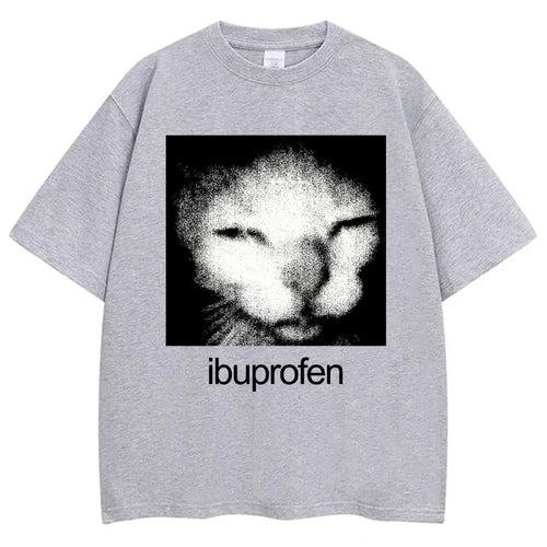 Camiseta Vintage divertida con estampado de gato de ibuprofeno para