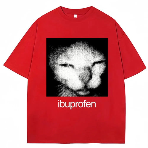 Camiseta Vintage divertida con estampado de gato de ibuprofeno para