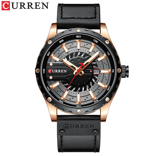 reloj de lujo con correa de cuero alta calidad