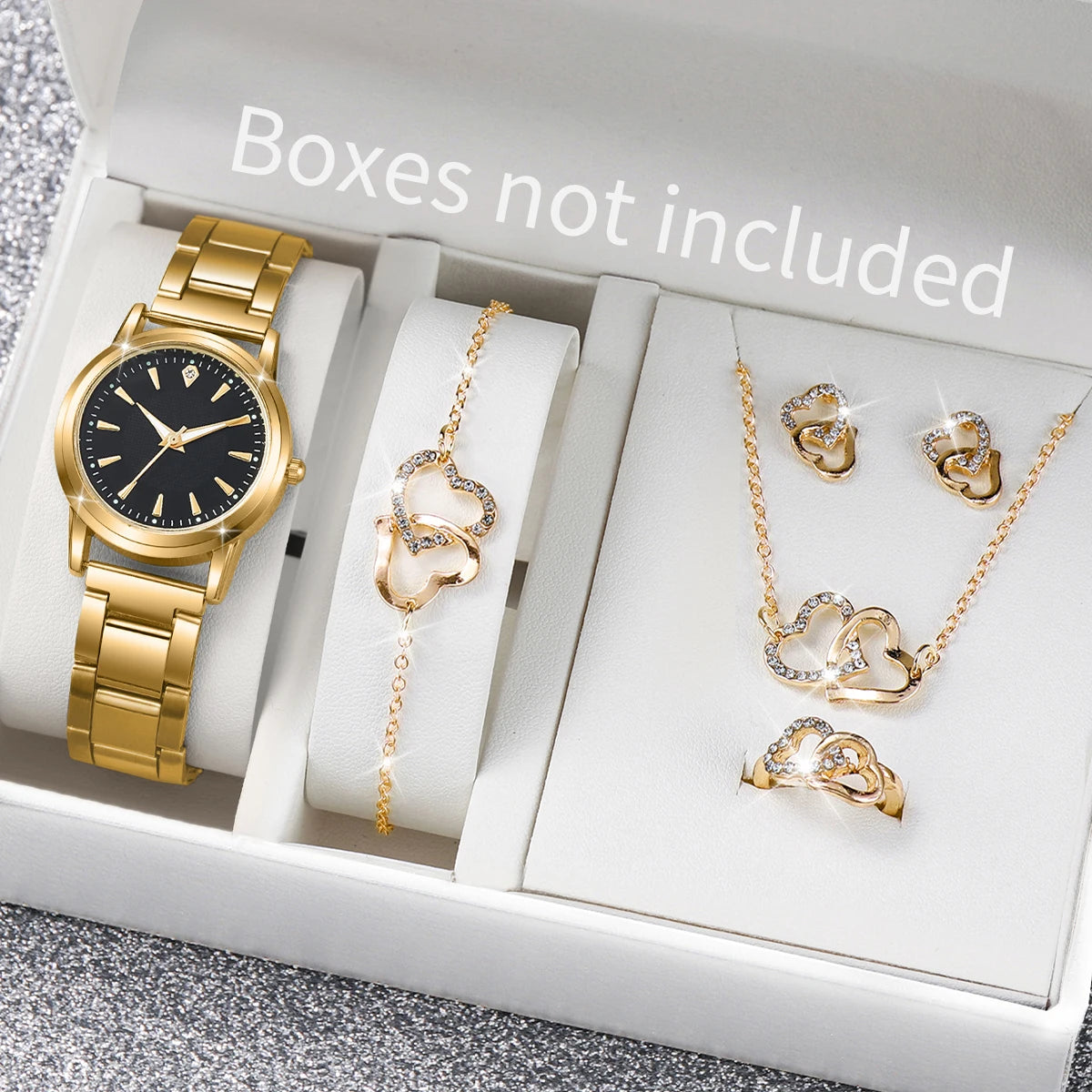conjunto de collar pulsera y reloj para mujer