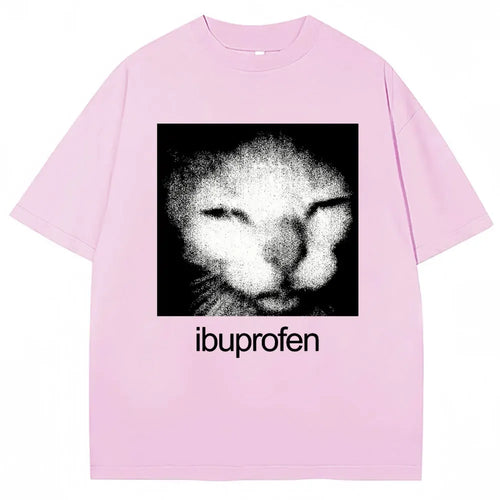 Camiseta Vintage divertida con estampado de gato de ibuprofeno para