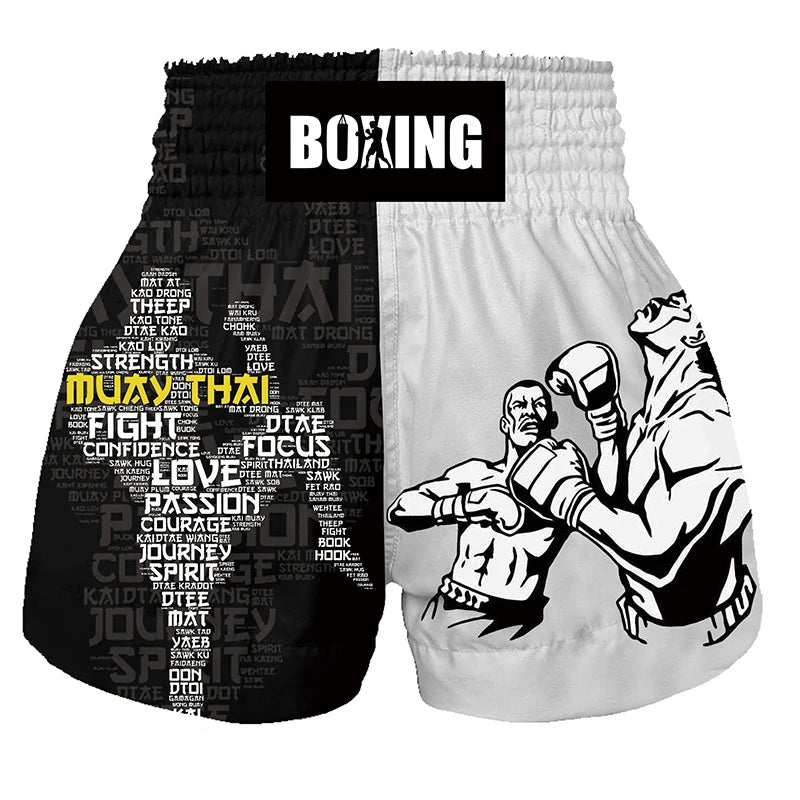 Pantalones cortos de boxeo Muay Thai para hombres, mujeres, niños,