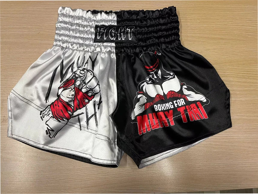 Pantalones cortos de boxeo Muay Thai para hombres, mujeres, niños,