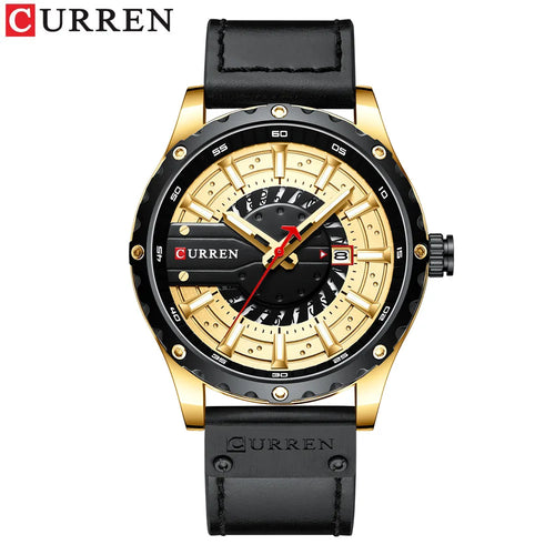 reloj de lujo con correa de cuero alta calidad