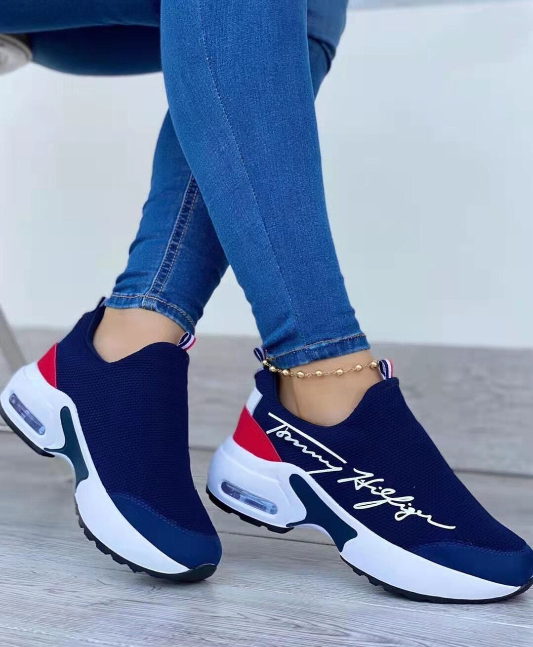 Zapatillas de deporte casuales transpirables Tommy Hilfiger para mujer