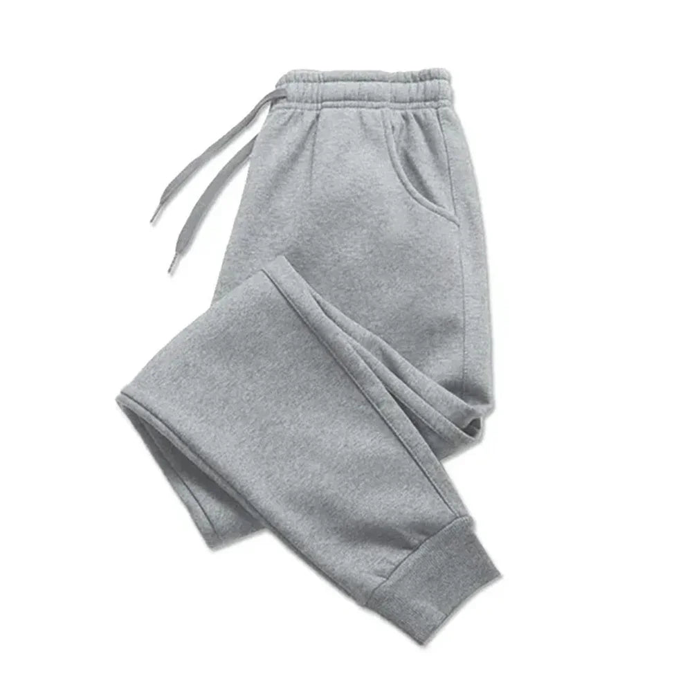 Pantalones informales para hombre pantalones de chándal de lana para