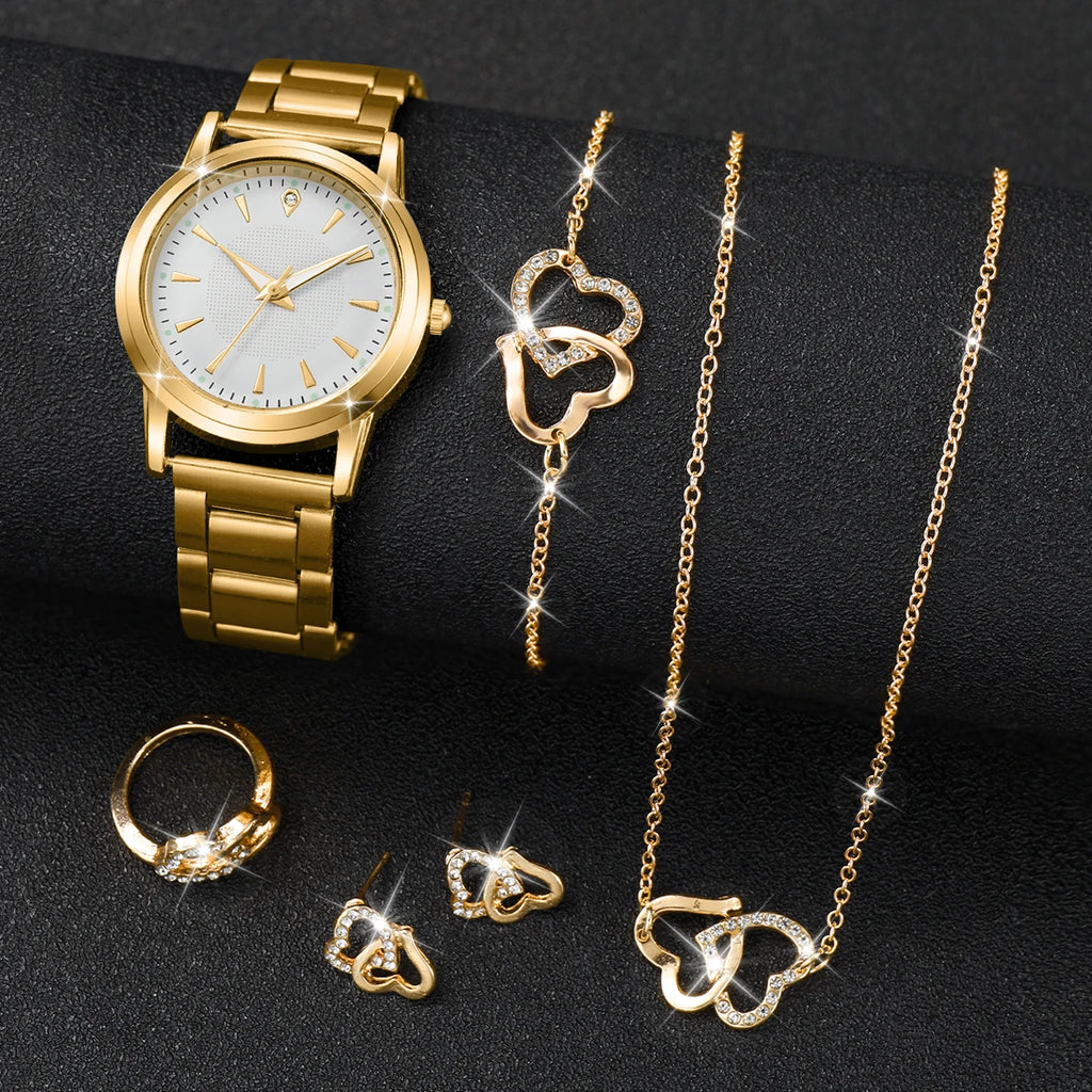 conjunto de collar pulsera y reloj para mujer